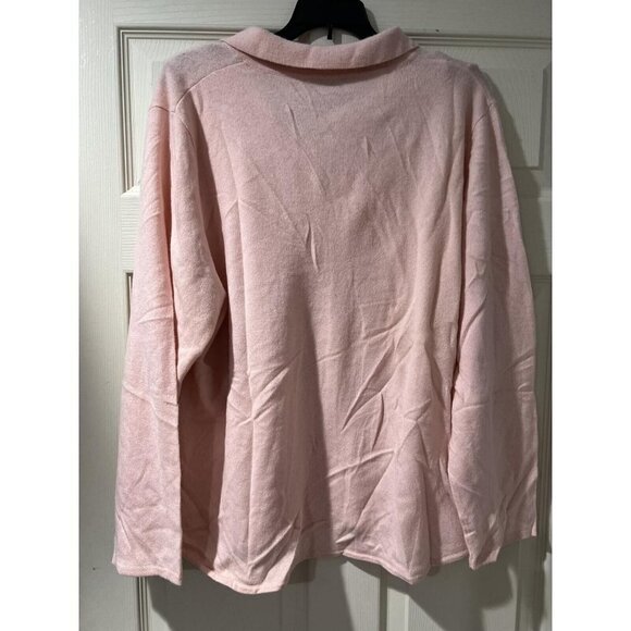 Precious Fibers Women Collared 100% Cashmere Cardigan Pink Size 2X - Picture 5 of 7